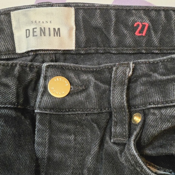 SEZANE Women Slim Parfait Heather Black Jeans Size 27 Button Fly READ DESC - Picture 12 of 16